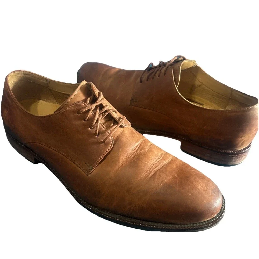 Cole Haan Mens 10.5M Williams Oxford Brown Leather  Lace Up Dress Shoe C14404